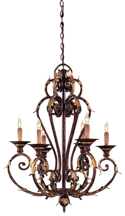 Metropolitan N6235-355 Six Light Chandelier, Golden Bronze