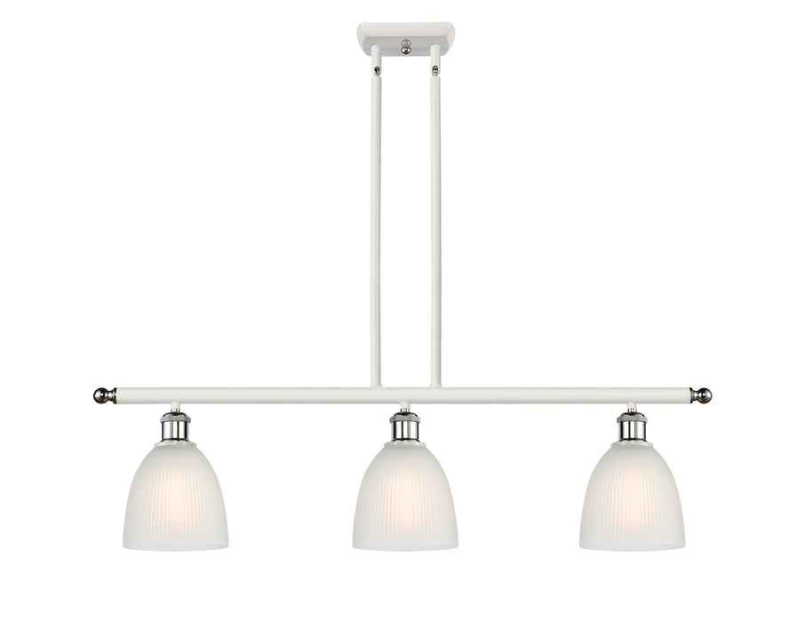 Innovations 516-3I-WPC-G381-LED LED Island Pendant, White Polished Chrome