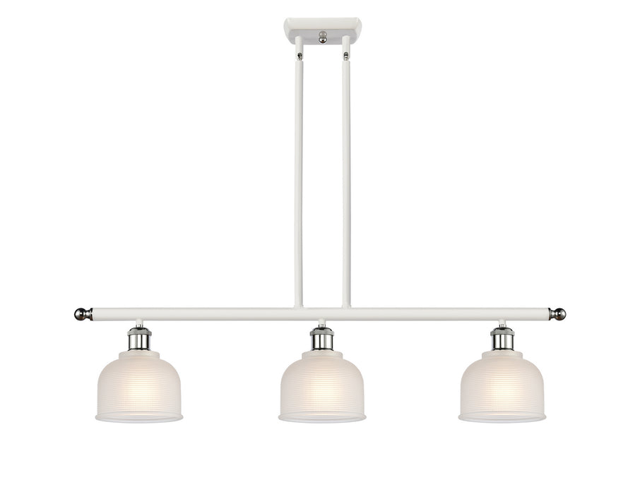 Innovations 516-3I-WPC-G411 Three Light Island Pendant, White Polished Chrome