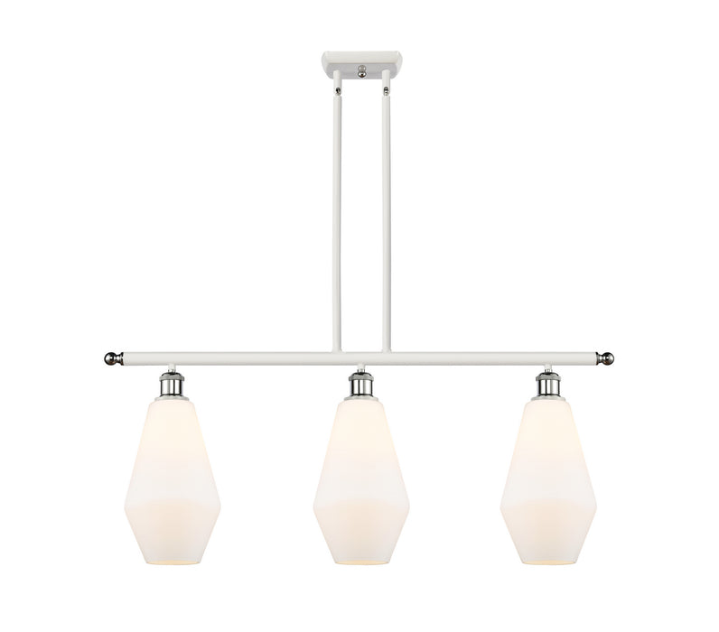 Innovations 516-3I-WPC-G651-7-LED LED Island Pendant, White Polished Chrome