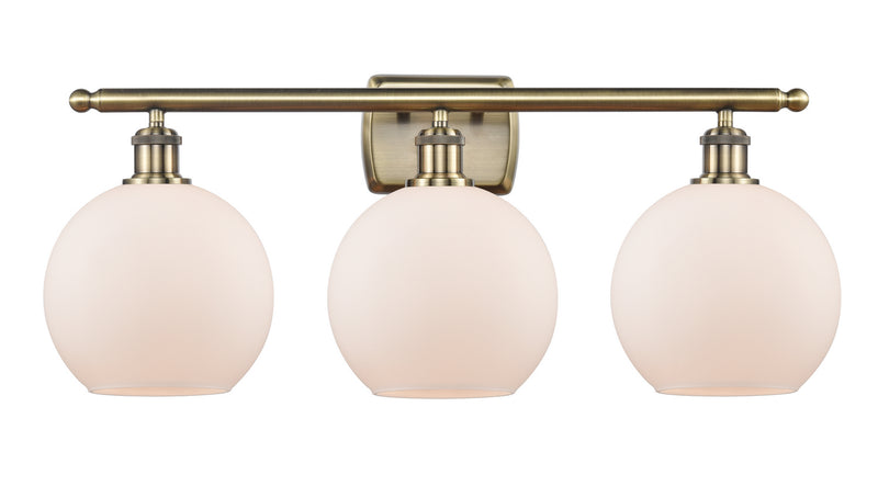 Innovations 516-3W-AB-G121-8 Three Light Bath Vanity, Antique Brass