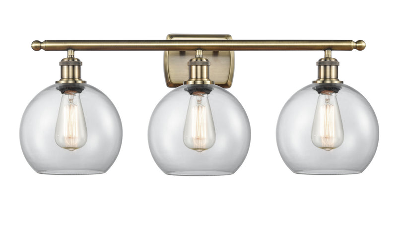 Innovations 516-3W-AB-G122-8-LED LED Bath Vanity, Antique Brass