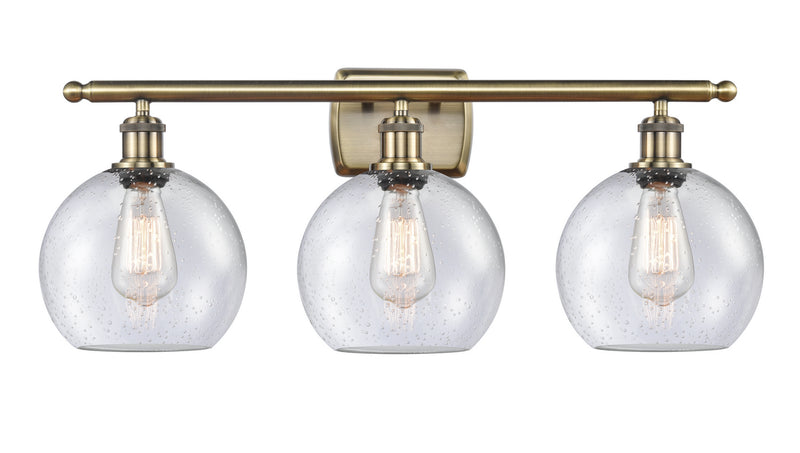 Innovations 516-3W-AB-G124-8 Three Light Bath Vanity, Antique Brass