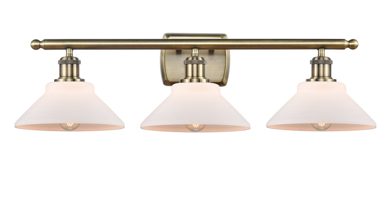 Innovations 516-3W-AB-G131 Three Light Bath Vanity, Antique Brass
