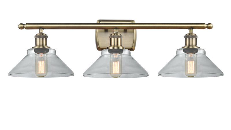 Innovations 516-3W-AB-G132 Three Light Bath Vanity, Antique Brass