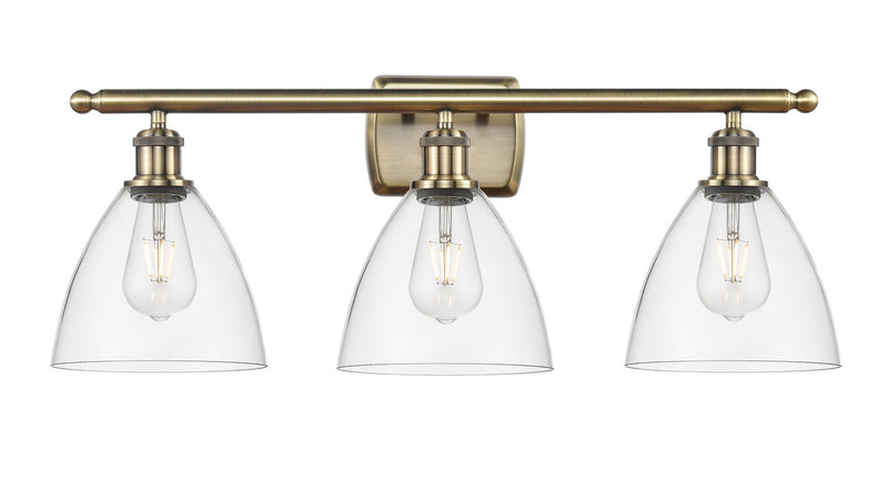 Innovations 516-3W-AB-GBD-752 Three Light Bath Vanity, Antique Brass