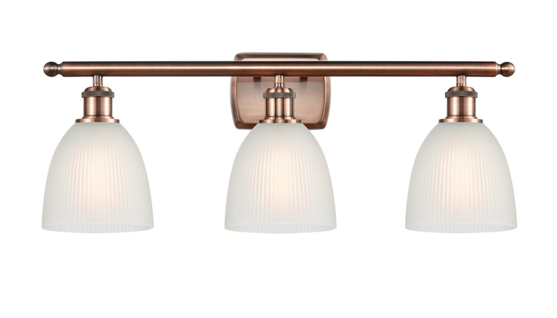Innovations 516-3W-AC-G381 Three Light Bath Vanity, Antique Copper