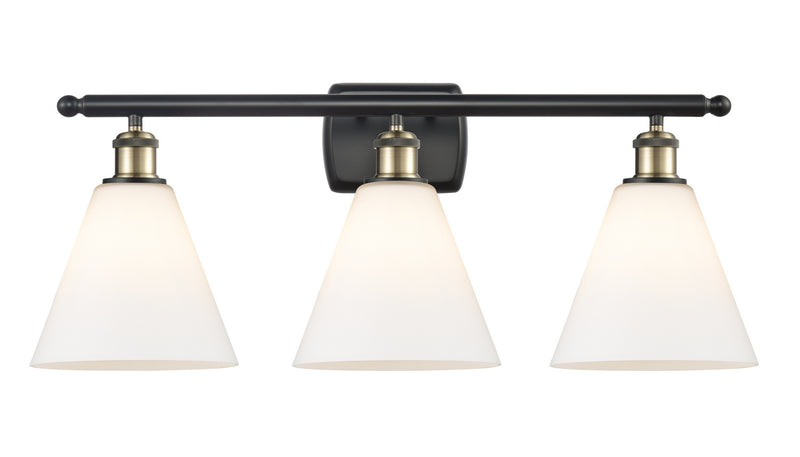 Innovations 516-3W-BAB-GBC-81 Three Light Bath Vanity, Black Antique Brass