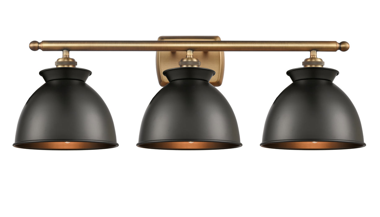 Innovations 516-3W-BB-M14-BK Three Light Bath Vanity, Brushed Brass