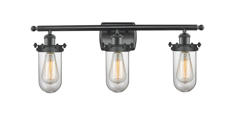 Innovations 516-3W-BK-CE231-CL Three Light Bath Vanity, Matte Black