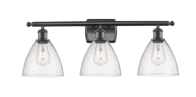 Innovations 516-3W-BK-GBD-754 Three Light Bath Vanity, Matte Black