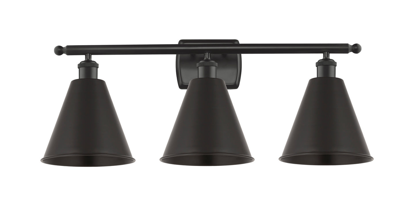 Innovations 516-3W-BK-MBC-8-BK Three Light Bath Vanity, Matte Black