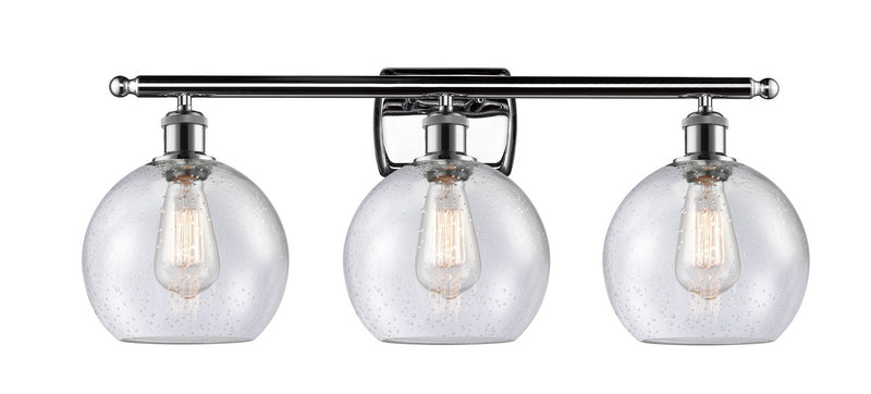 Innovations 516-3W-PC-G124-8 Three Light Bath Vanity, Polished Chrome