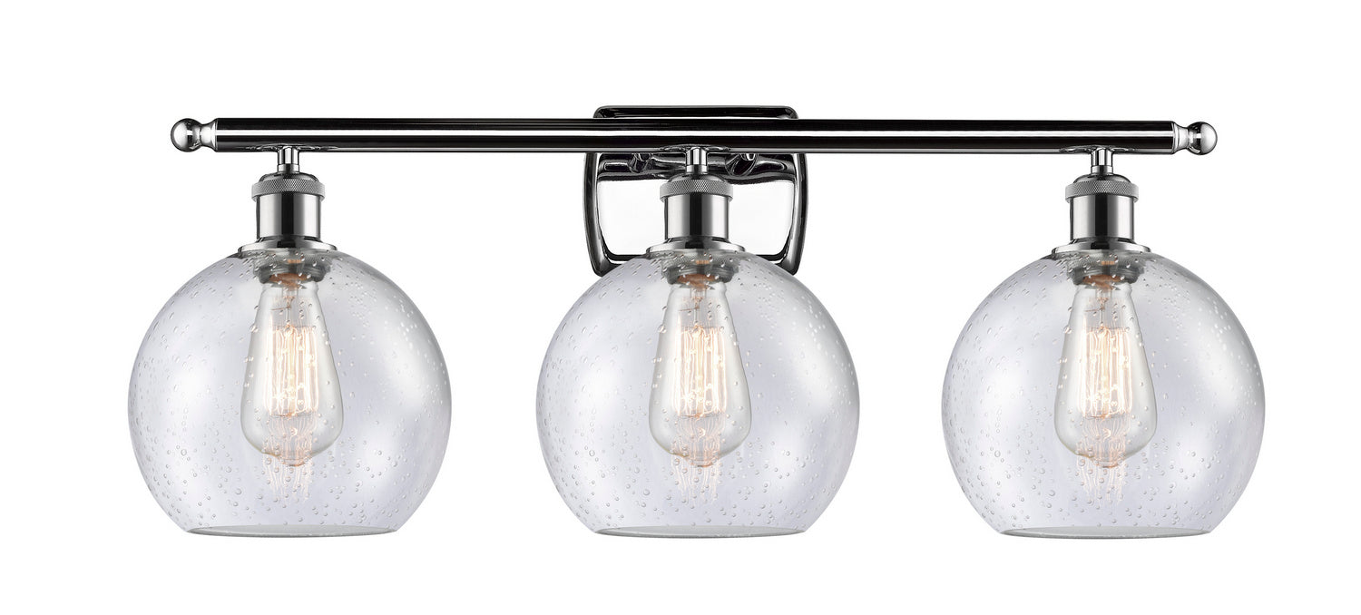 Innovations 516-3W-PC-G124-8 Three Light Bath Vanity, Polished Chrome