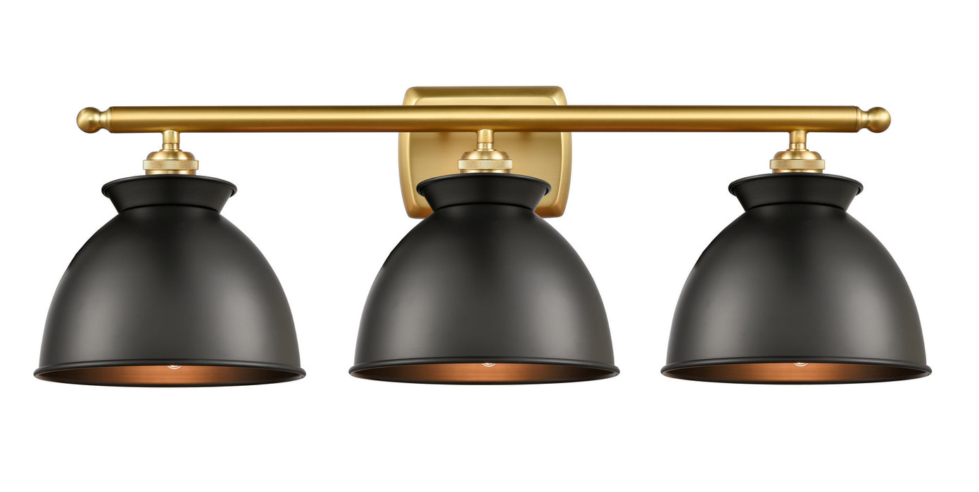 Innovations 516-3W-SG-M14-BK Three Light Bath Vanity, Satin Gold