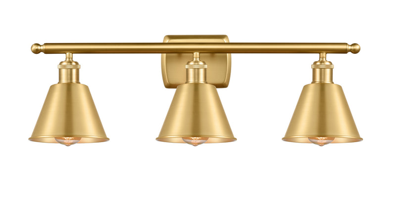 Innovations 516-3W-SG-MBC-8-SG Three Light Bath Vanity, Satin Gold