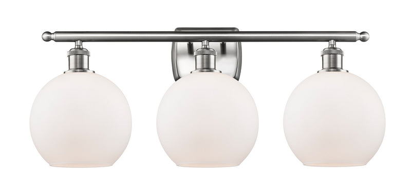 Innovations 516-3W-SN-G121-8 Three Light Bath Vanity, Brushed Satin Nickel