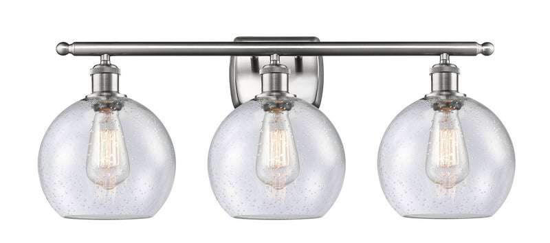 Innovations 516-3W-SN-G124-8 Three Light Bath Vanity, Brushed Satin Nickel