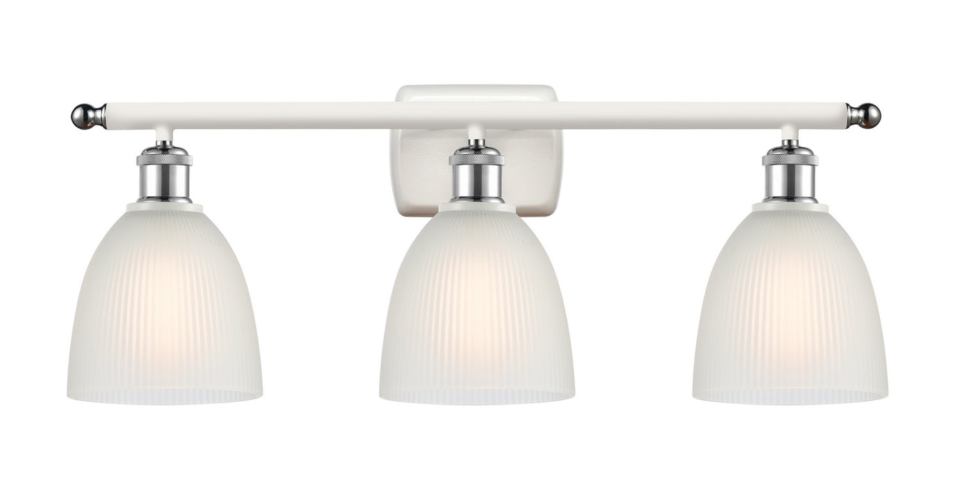 Innovations 516-3W-WPC-G381 Three Light Bath Vanity, White Polished Chrome