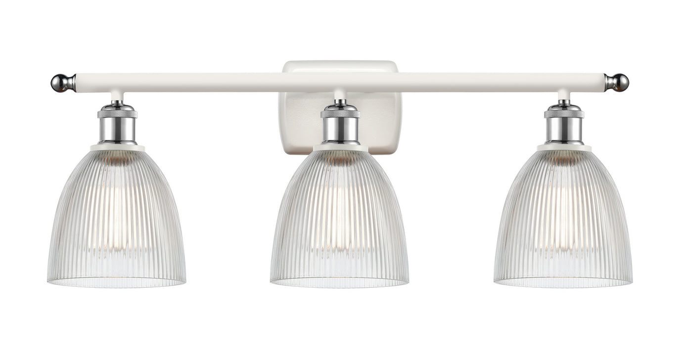 Innovations 516-3W-WPC-G382 Three Light Bath Vanity, White Polished Chrome