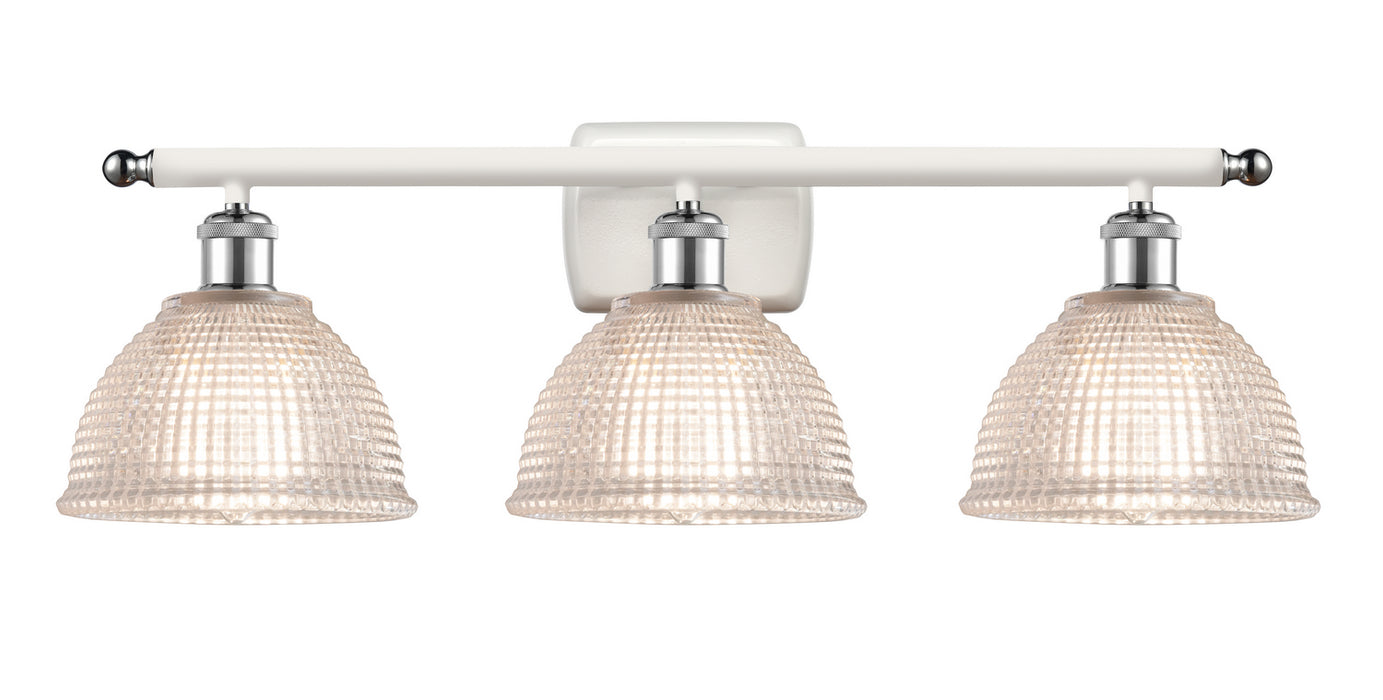 Innovations 516-3W-WPC-G422 Three Light Bath Vanity, White Polished Chrome