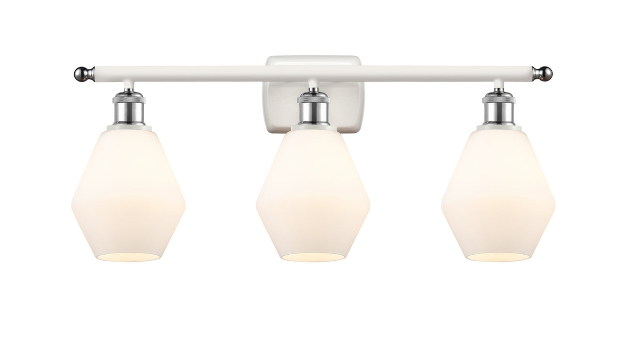 Innovations 516-3W-WPC-G651-6 Three Light Bath Vanity, White Polished Chrome