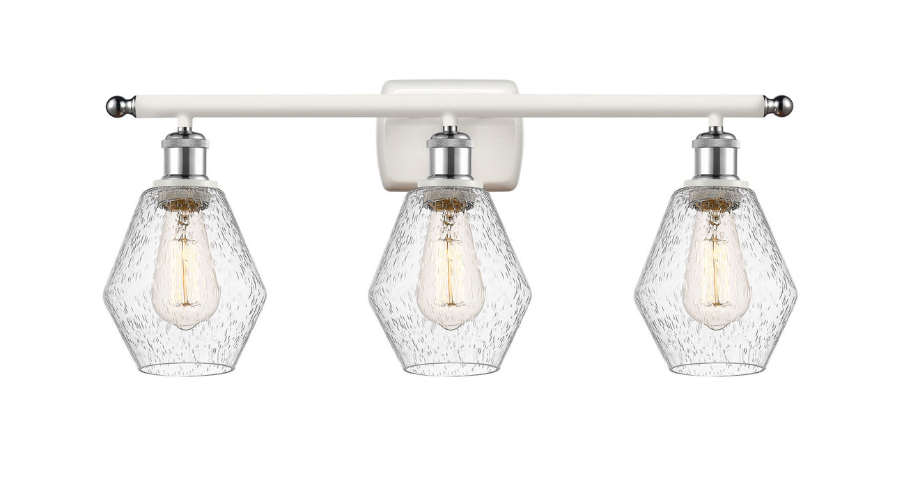 Innovations 516-3W-WPC-G654-6 Three Light Bath Vanity, White Polished Chrome