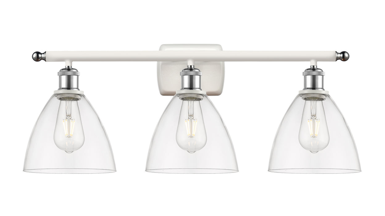 Innovations 516-3W-WPC-GBD-752 Three Light Bath Vanity, White Polished Chrome