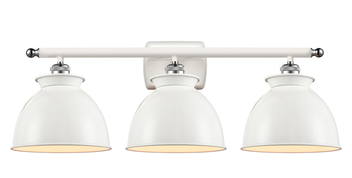 Innovations 516-3W-WPC-M14-W Three Light Bath Vanity, White Polished Chrome