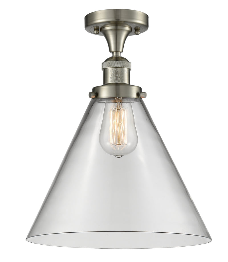 Innovations 517-1CH-SN-G42-L One Light Semi-Flush Mount, Brushed Satin Nickel