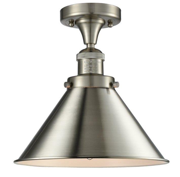 Innovations 517-1CH-SN-M10-SN One Light Semi-Flush Mount, Brushed Satin Nickel