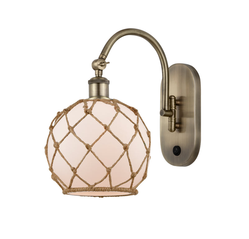 Innovations 518-1W-AB-G121-8RB One Light Wall Sconce, Antique Brass