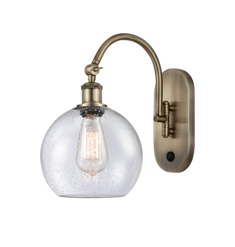 Innovations 518-1W-AB-G124-8 One Light Wall Sconce, Antique Brass