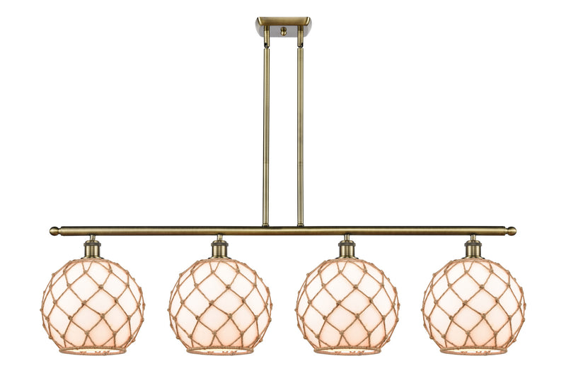 Innovations 516-4I-AB-G121-10RB Four Light Island Pendant, Antique Brass