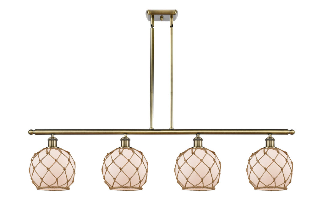 Innovations 516-4I-AB-G121-8RB Four Light Island Pendant, Antique Brass
