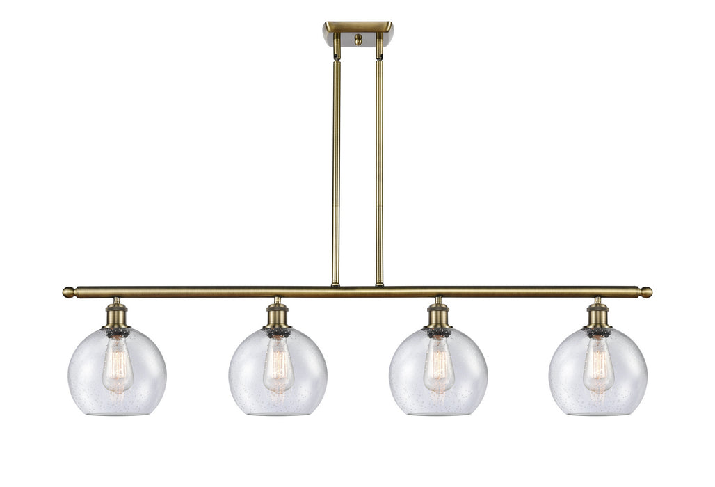 Innovations 516-4I-AB-G124-8 Four Light Island Pendant, Antique Brass