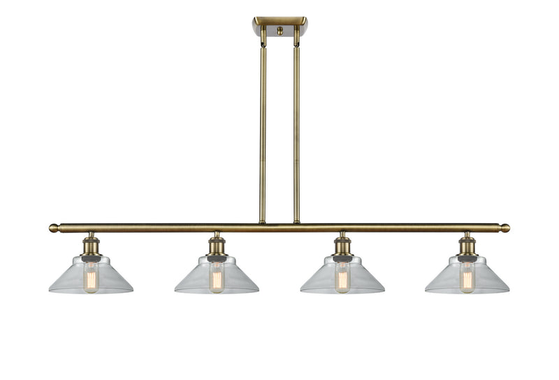 Innovations 516-4I-AB-G132 Four Light Island Pendant, Antique Brass