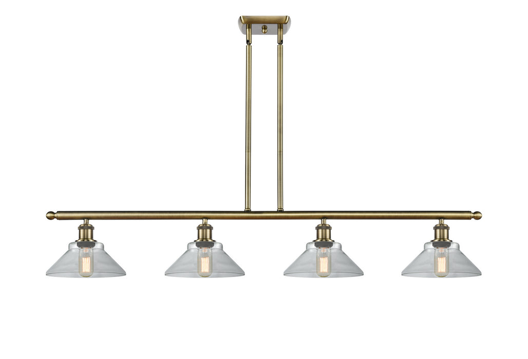 Innovations 516-4I-AB-G132 Four Light Island Pendant, Antique Brass