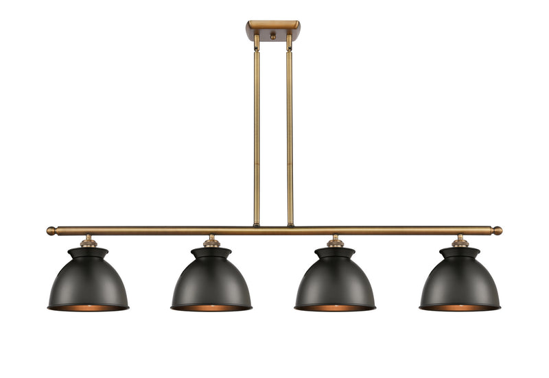 Innovations 516-4I-BB-M14-BK Four Light Island Pendant, Brushed Brass