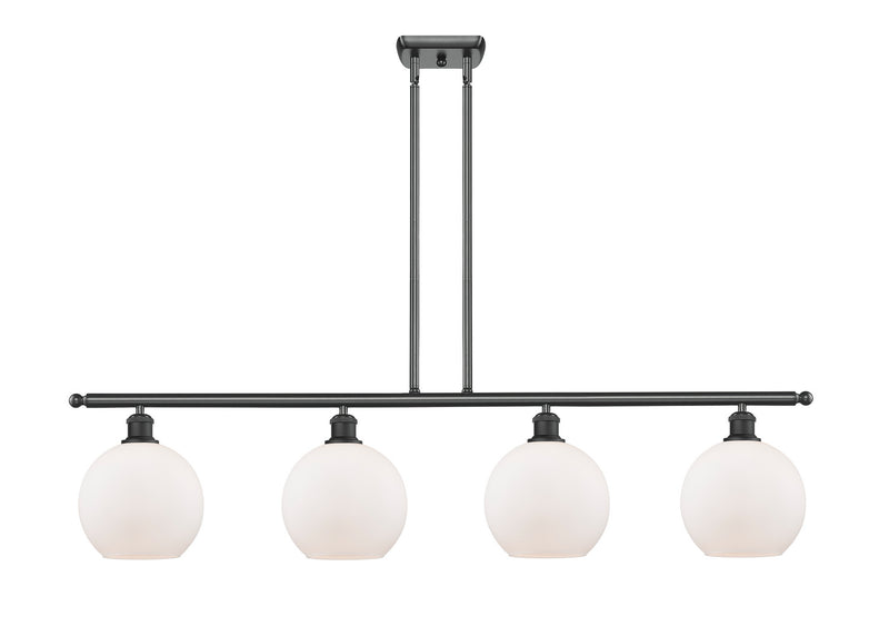 Innovations 516-4I-BK-G121-8 Four Light Island Pendant, Matte Black