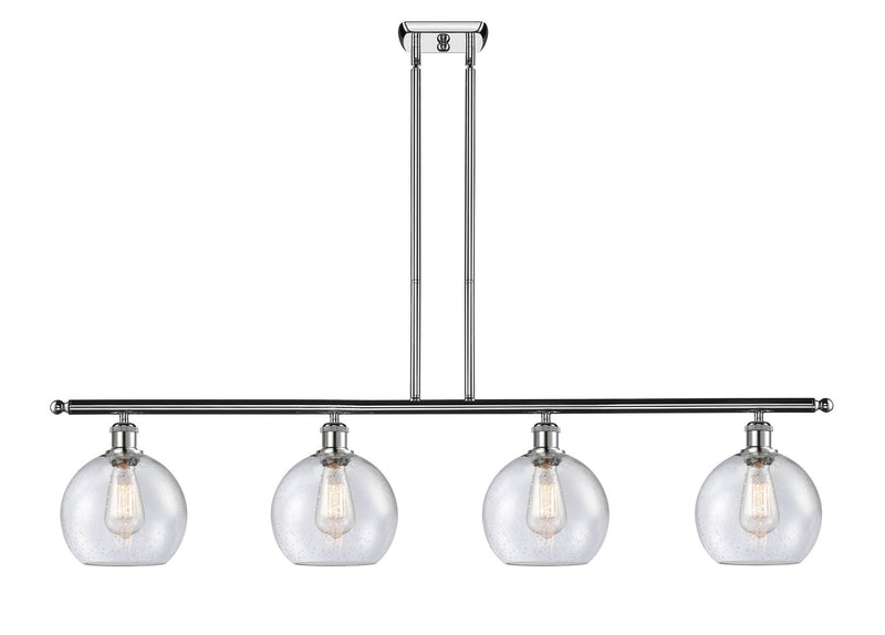 Innovations 516-4I-PC-G124-8 Four Light Island Pendant, Polished Chrome