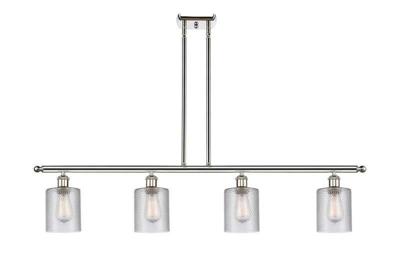 Innovations 516-4I-PN-G112 Four Light Island Pendant, Polished Nickel