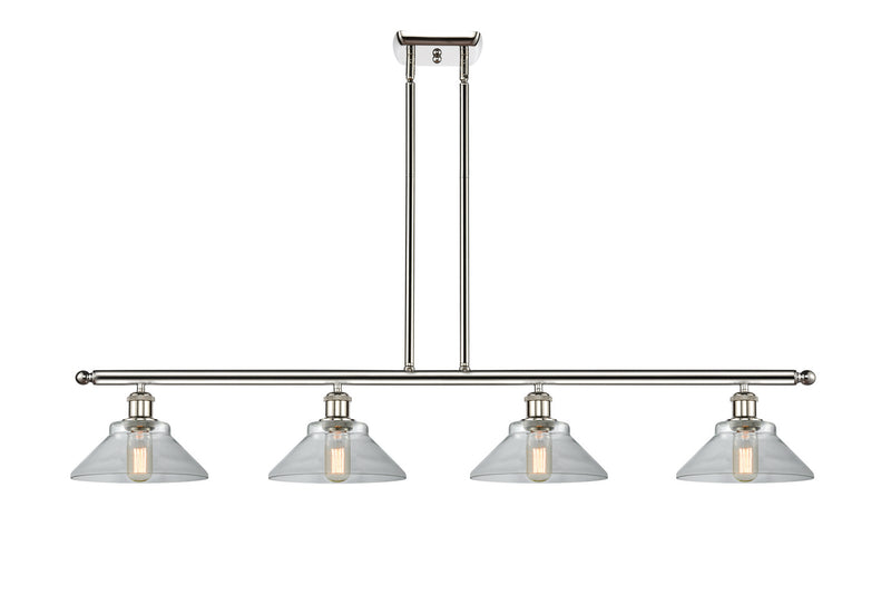 Innovations 516-4I-PN-G132 Four Light Island Pendant, Polished Nickel
