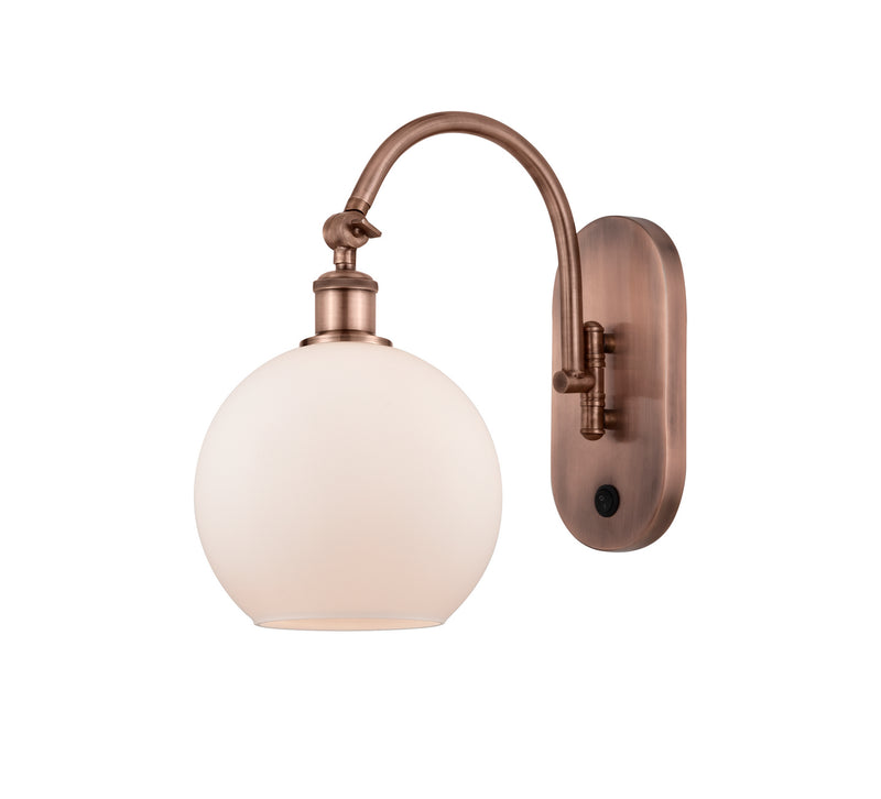 Innovations 518-1W-AC-G121-8-LED LED Wall Sconce, Antique Copper