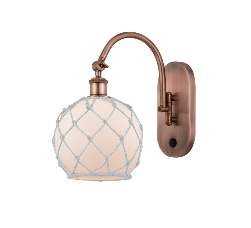 Innovations 518-1W-AC-G121-8RW One Light Wall Sconce, Antique Copper