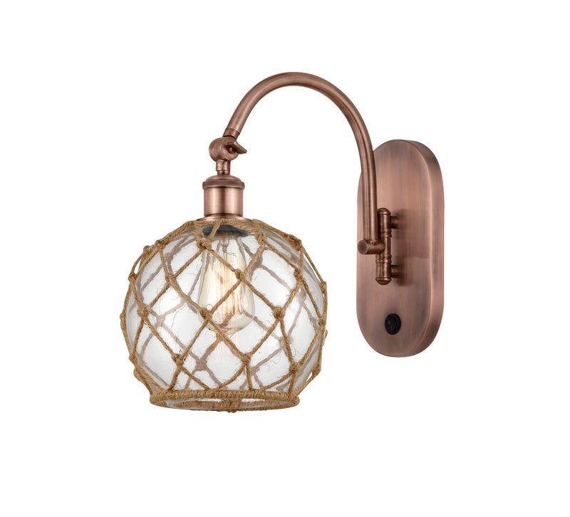 Innovations 518-1W-AC-G122-8RB-LED LED Wall Sconce, Antique Copper