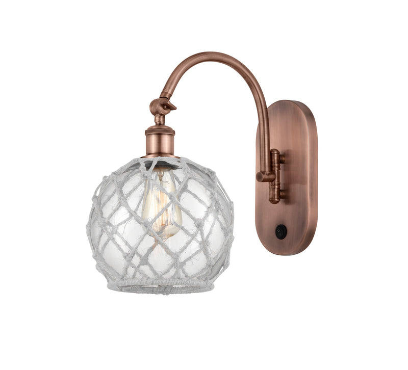 Innovations 518-1W-AC-G122-8RW One Light Wall Sconce, Antique Copper