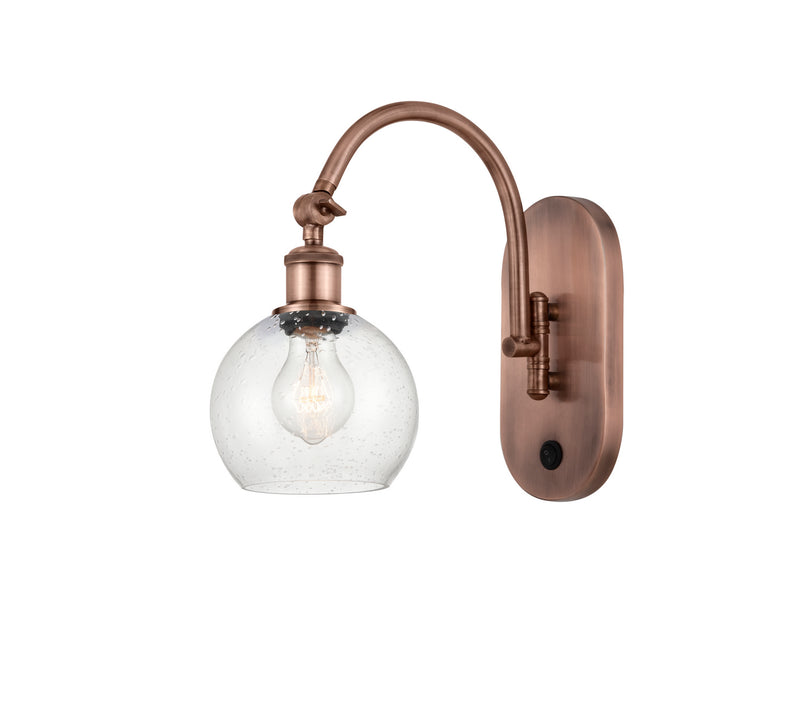 Innovations 518-1W-AC-G124-6 One Light Wall Sconce, Antique Copper