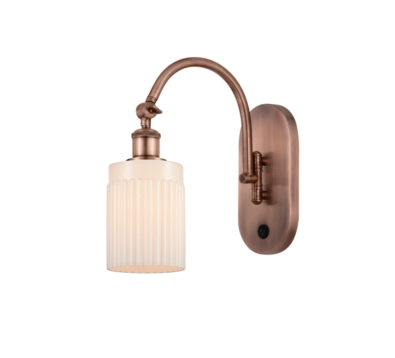 Innovations 518-1W-AC-G341 One Light Wall Sconce, Antique Copper