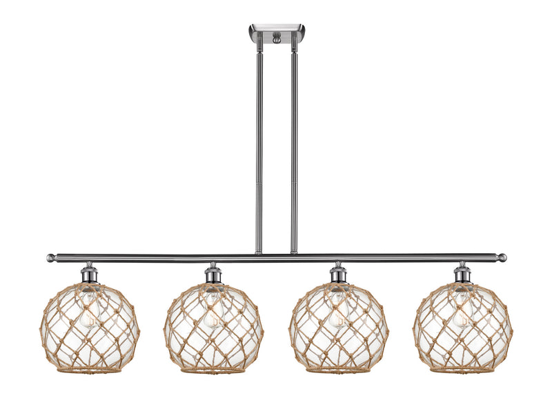 Innovations 516-4I-SN-G122-10RB Four Light Island Pendant, Brushed Satin Nickel